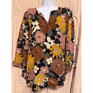 New Daniel Rainn DR Floral Blouse XL